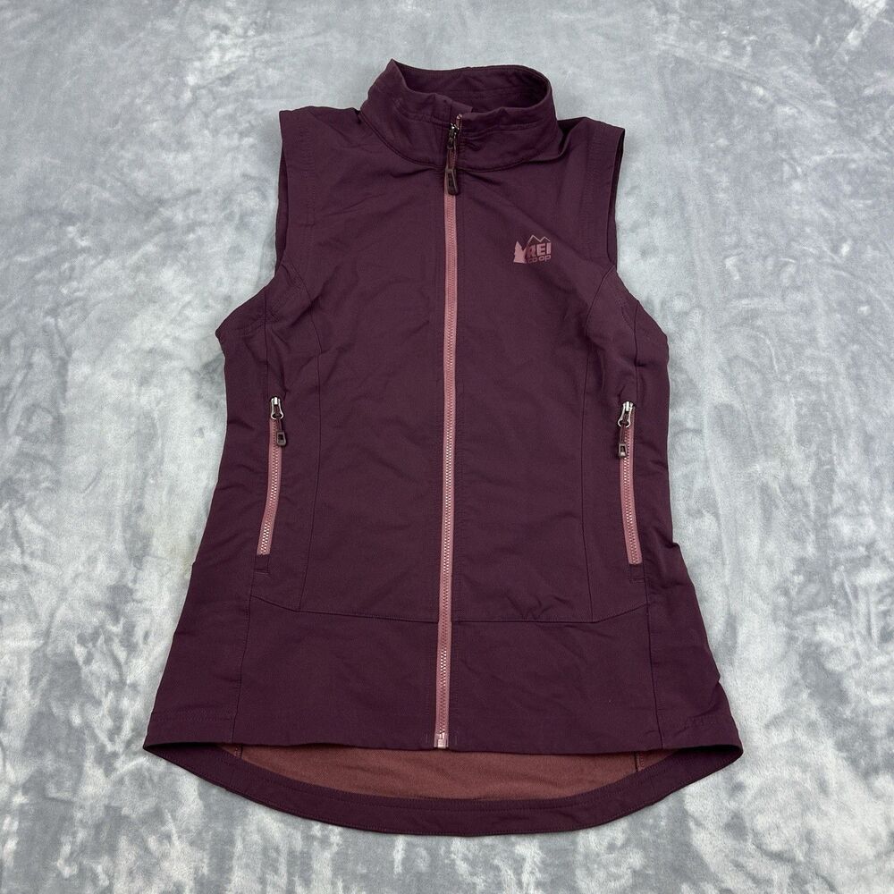 REI Co-op Vest Women's Size S Burgundy Full Zip Softshell Outdoor Hiking